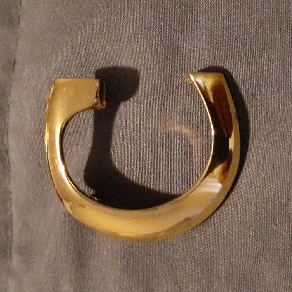 Gold Plated Anne Klein C Brooch. 1 1/2" (L5 121)